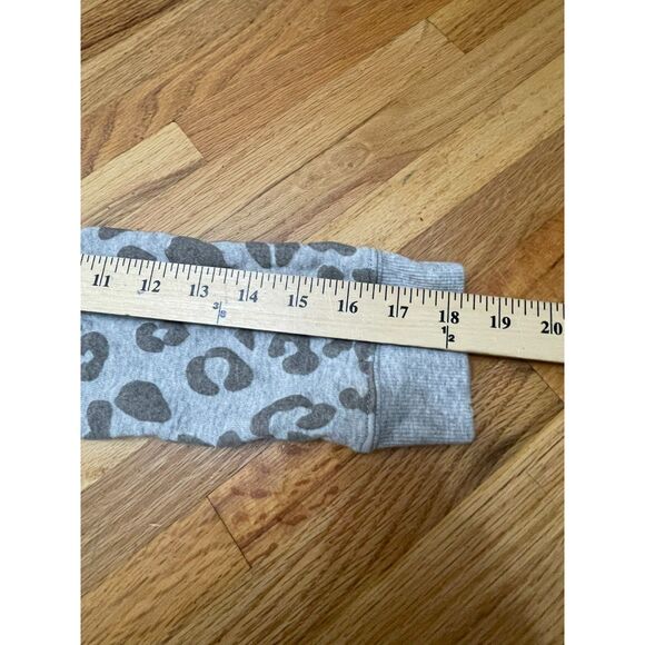 Rails Marlo Women's M Gray Sweatshirt Cotton Leopard Print Side Zip Minimalist - Picture 7 of 10